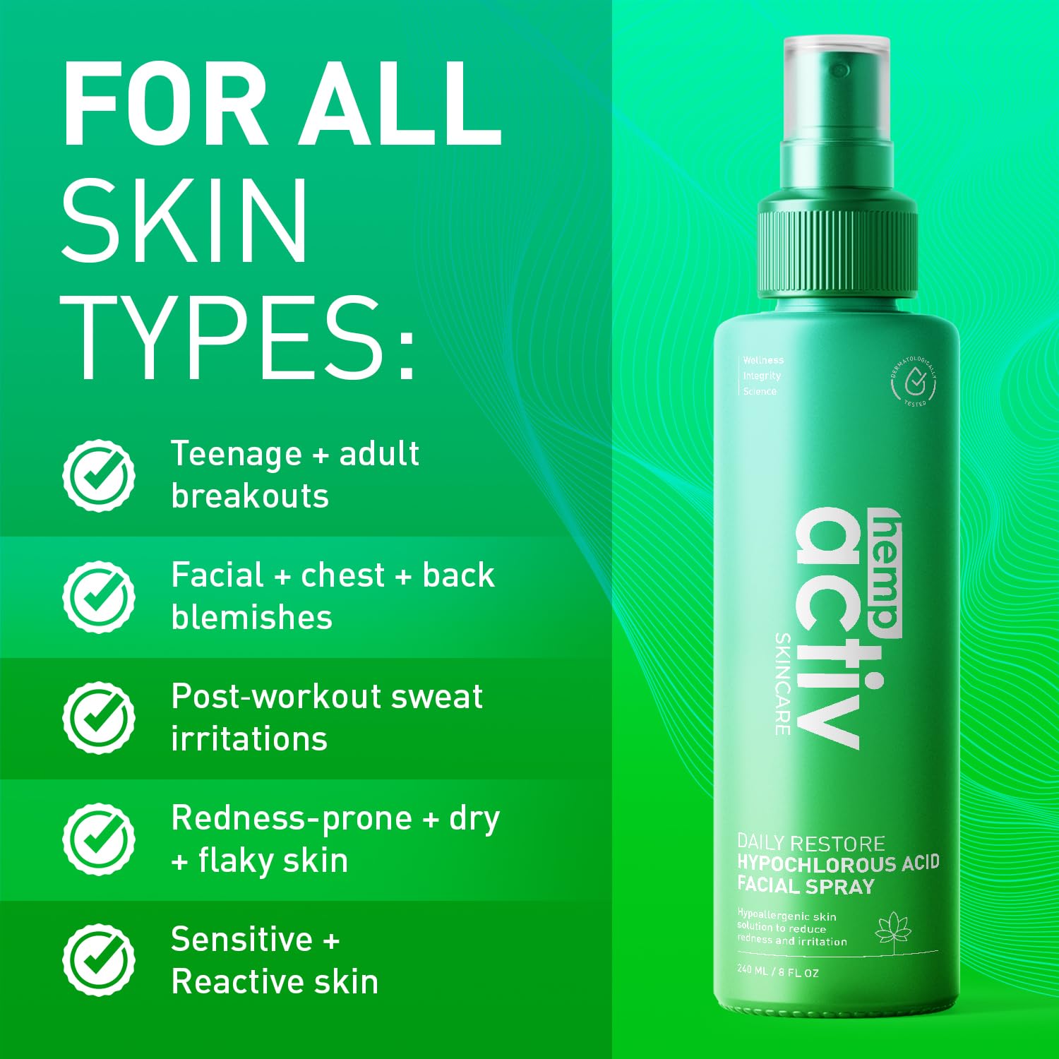HEMPACTIV label and ingredients panel communicates pH-balanced formula
