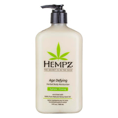 Hempz front pump bottle showing label and large 17oz size benefits