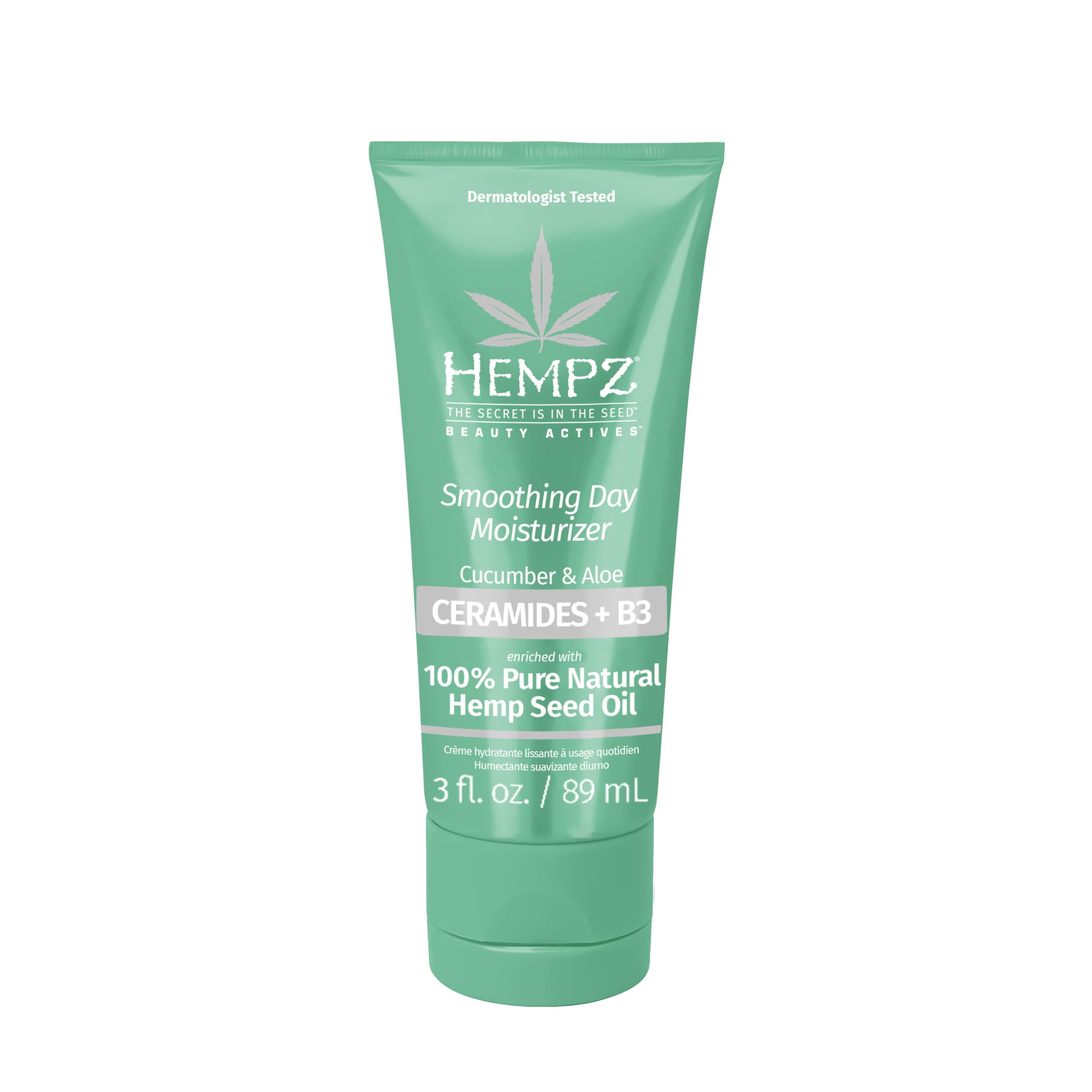Hempz front packaging showing 3 oz jar and calming cucumber-a aloe scent benefit