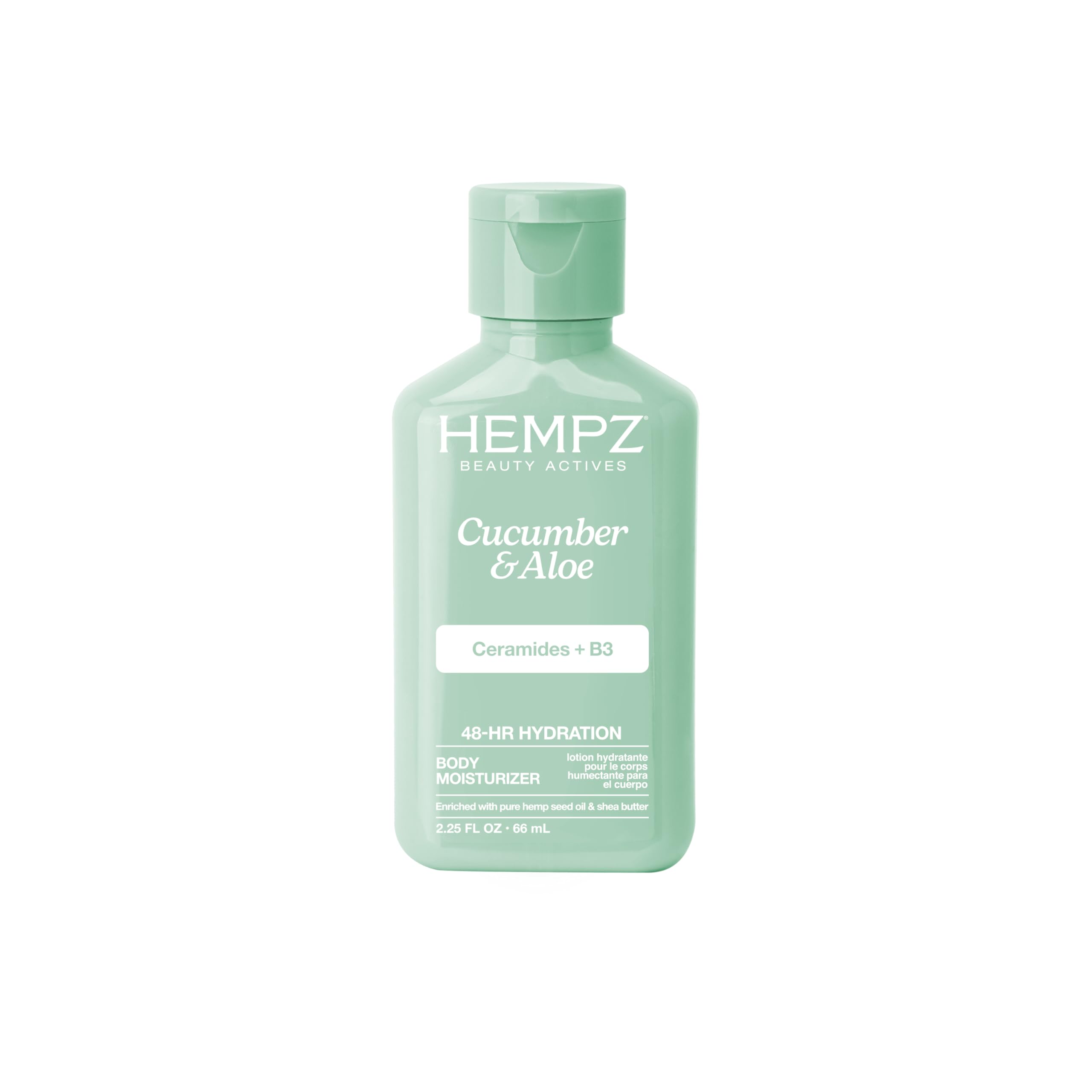 Hempz front packaging shows travel-size tube and benefits