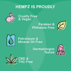 Hempz tube next to hand for scale showing convenient size