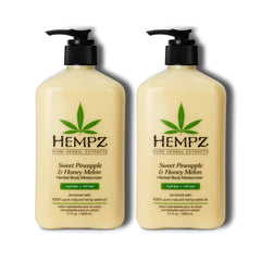 Hempz front packaging showing dual 17 oz bottles and tropical label for easy recognition and value