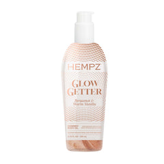Hempz Glow Getter front bottle showing label and shimmer finish benefit