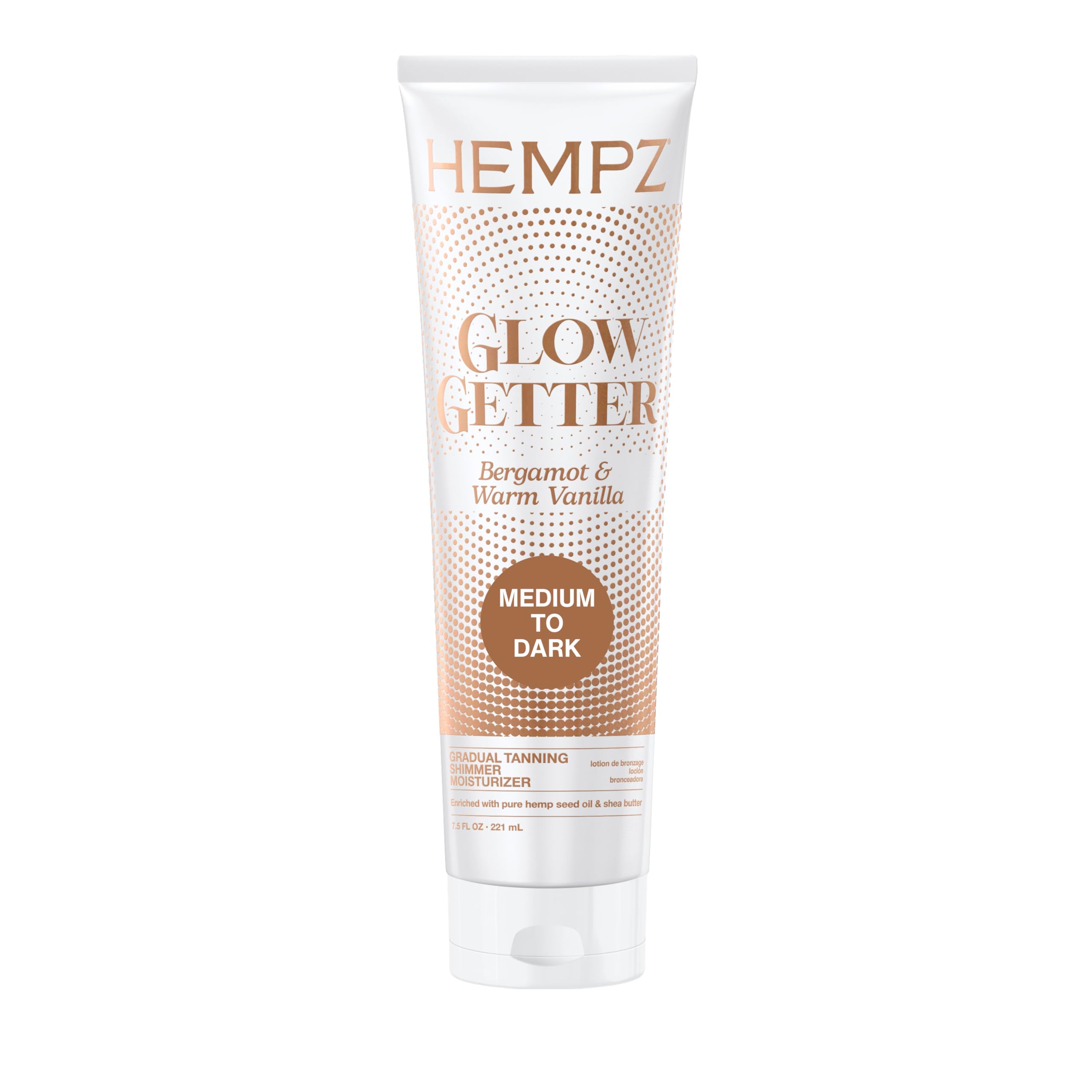 Hempz bottle front packaging showing label and 7.5 oz size, clear product identity and use benefit
