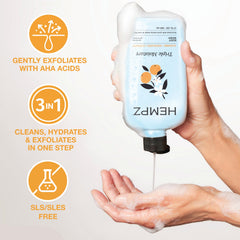 Hempz creamy lather closeup proving gentle hydration and exfoliation