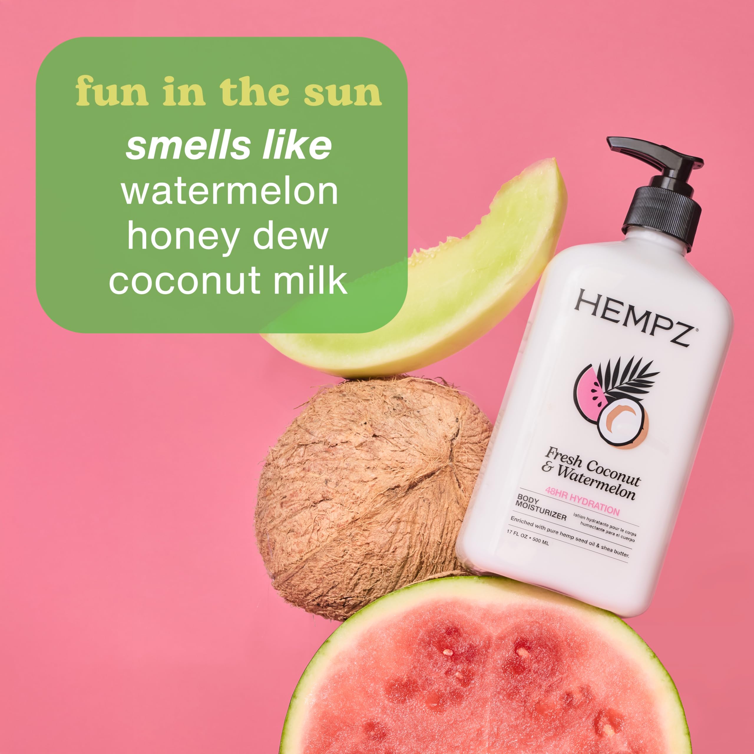 Hempz large tube beside everyday items showing large size benefit