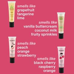 Hempz tinted balm applied on lips demonstrating color payoff and moisturizing comfort