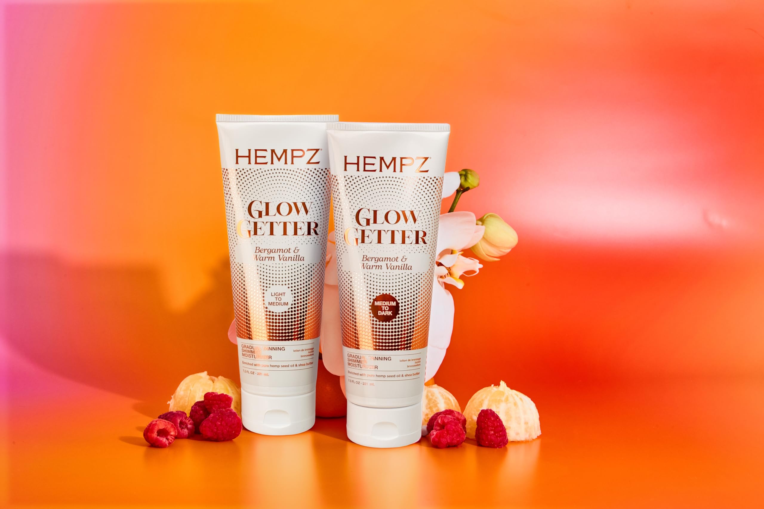 Hempz lotion pump close-up highlighting dispenser and easy application benefit