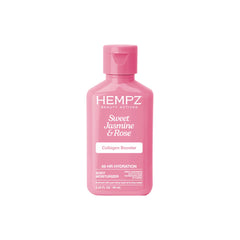 Hempz front packaging of mini jasmine and rose moisturizer showing travel-ready size and benefits