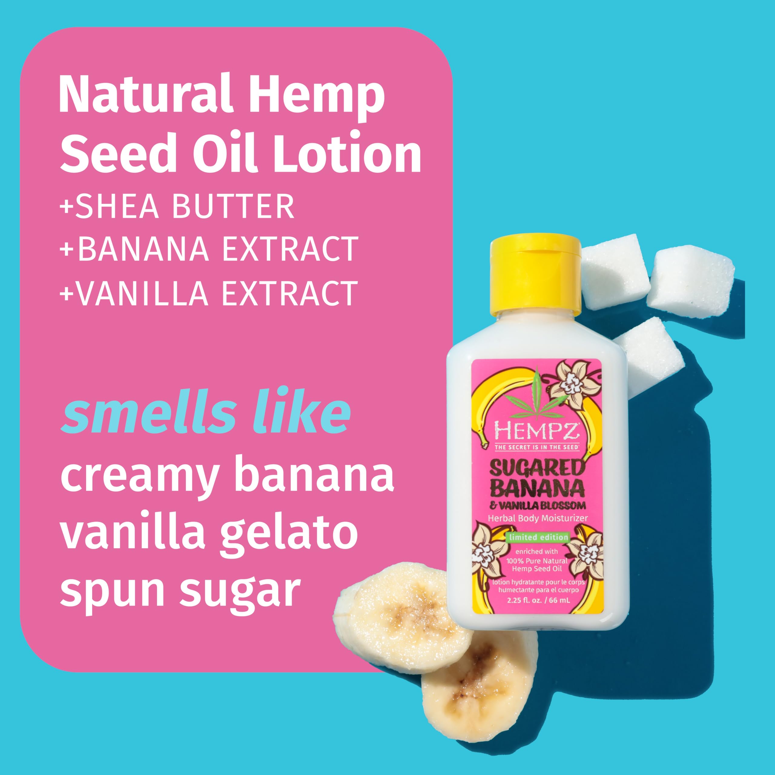 Hempz lotion texture close-up showing creamy absorbent consistency