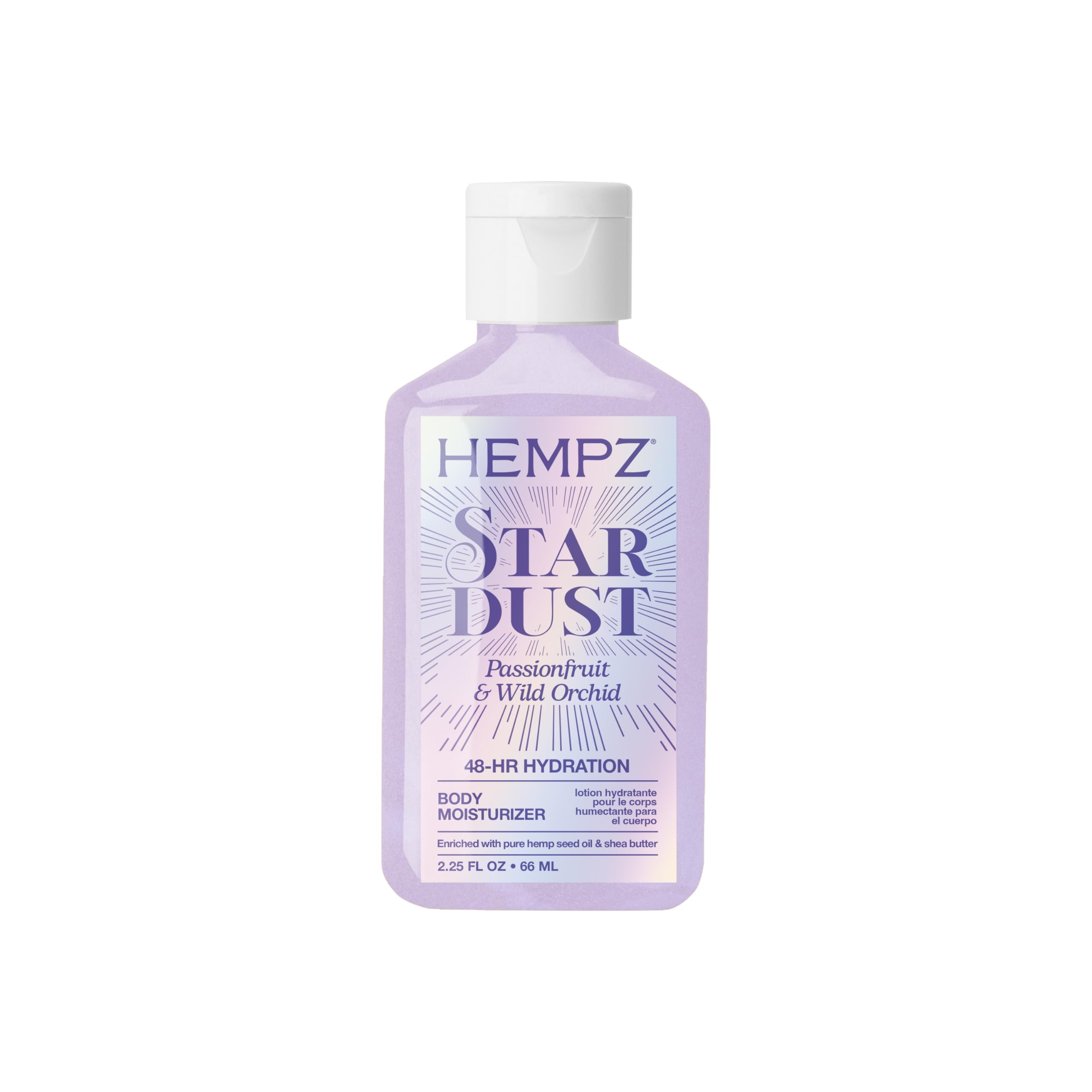 Hempz mini Star Dust front packaging showing product and shimmer effect