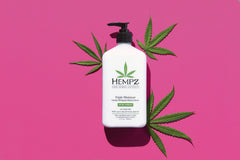 Hempz body cream on bathroom counter illustrating daily skincare routine convenience