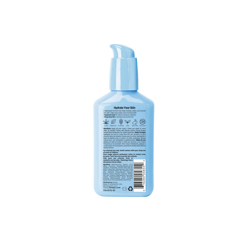 Hempz Ocean Breeze close-up serum texture demonstrating lightweight absorption benefit