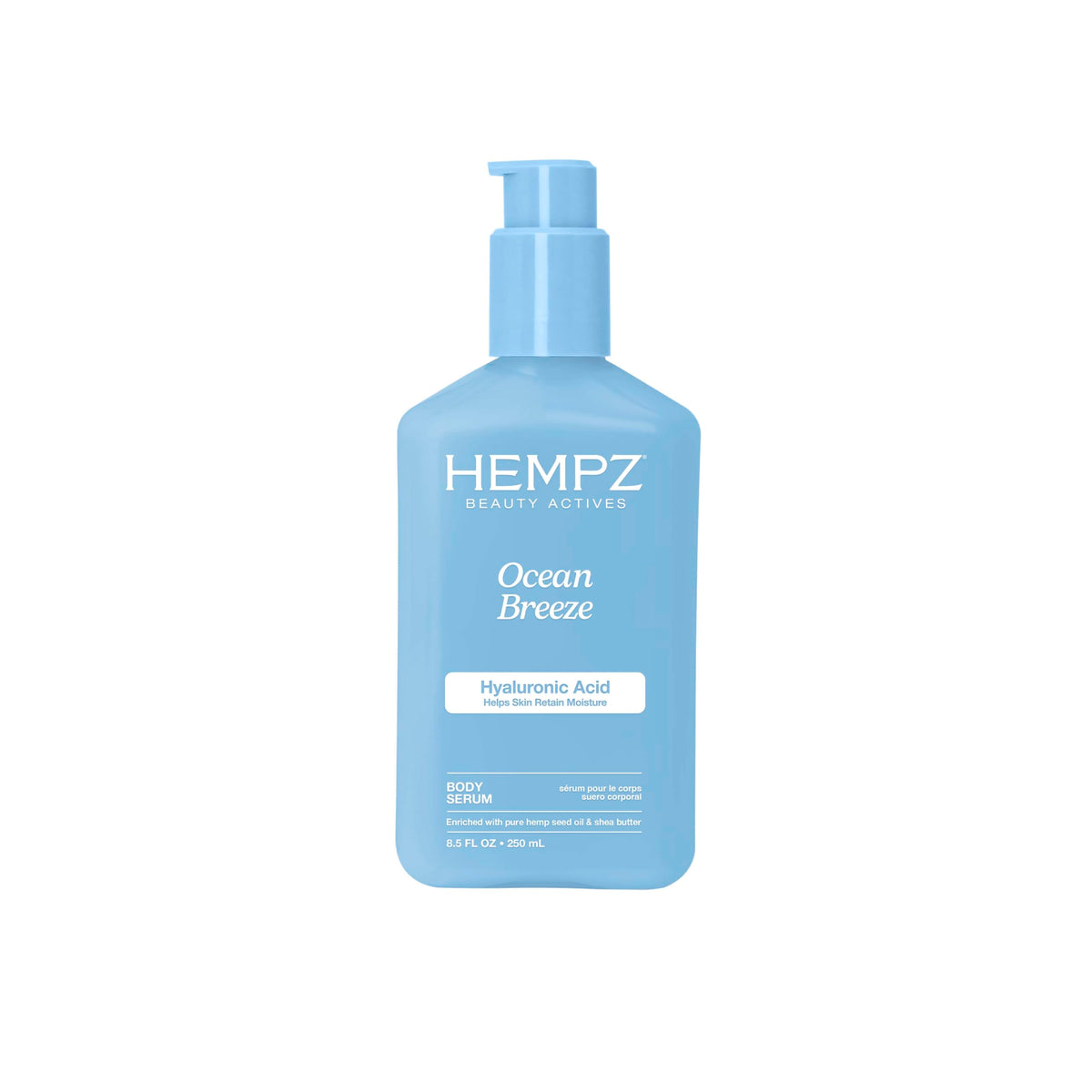 Hempz front bottle showing label and size, clear product identity benefit