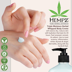 Open jar of Hempz peach and grapefruit cream depicting rich moisturizing formula