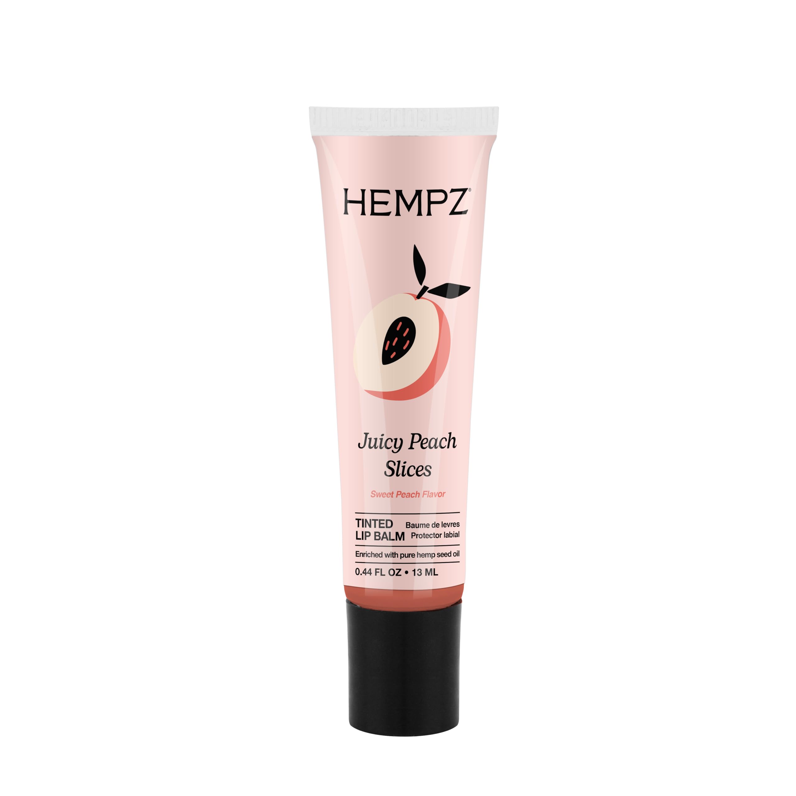 Hempz front tube showing peach-tinted balm and travel-ready size