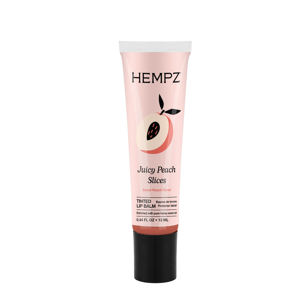 Hempz front tube showing peach-tinted balm and travel-ready size