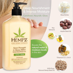 Hempz pump and cap detail highlighting secure dispensing and convenient daily use