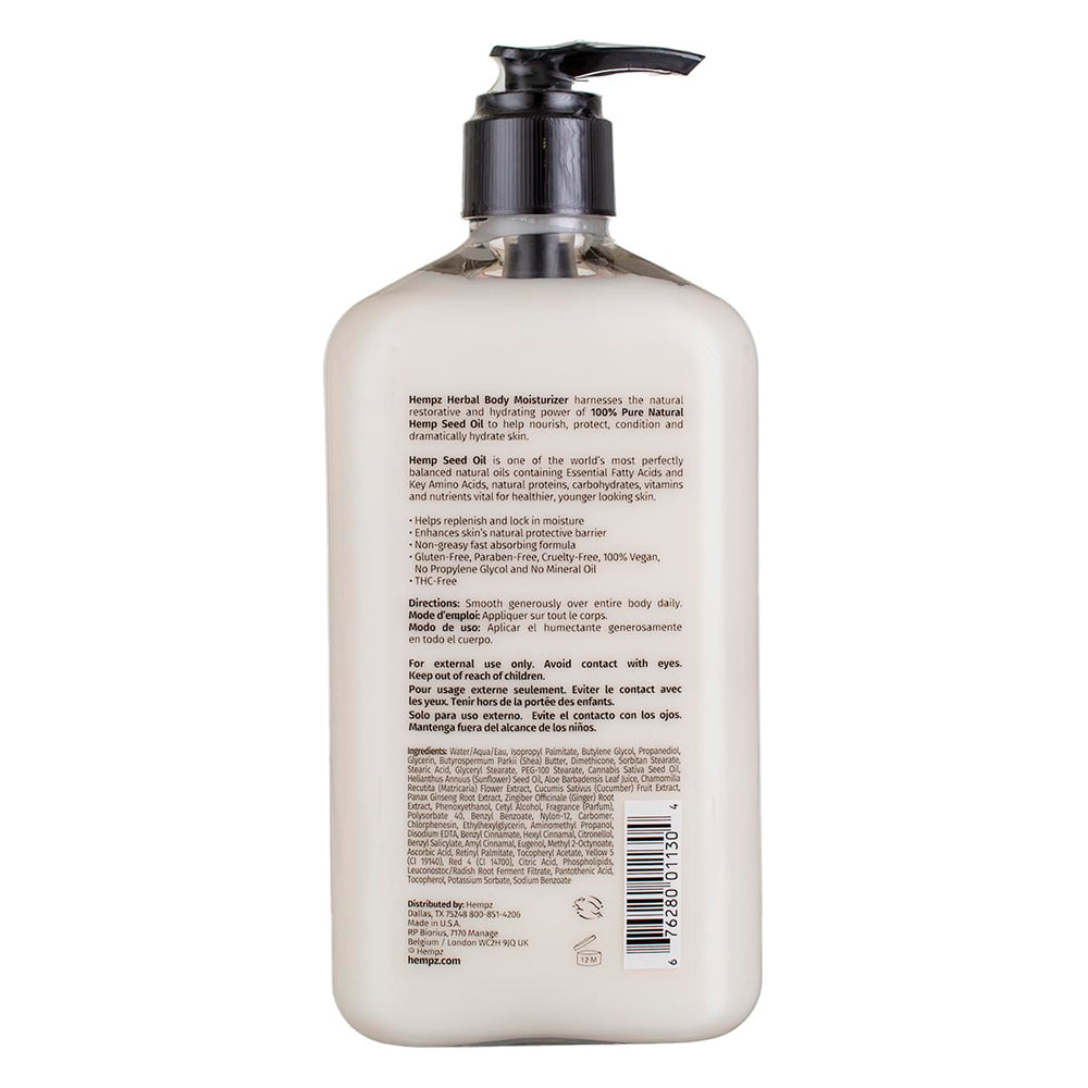 Hempz lotion close-up dispensed texture showing creamy absorption benefit