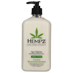 Hempz pump dispensing lotion into hand for easy hygienic application benefit