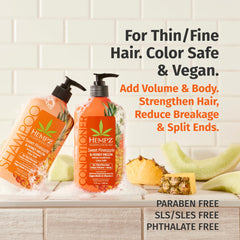 Hempz shampoo lather texture highlighting gentle cleanse and soft foam benefit