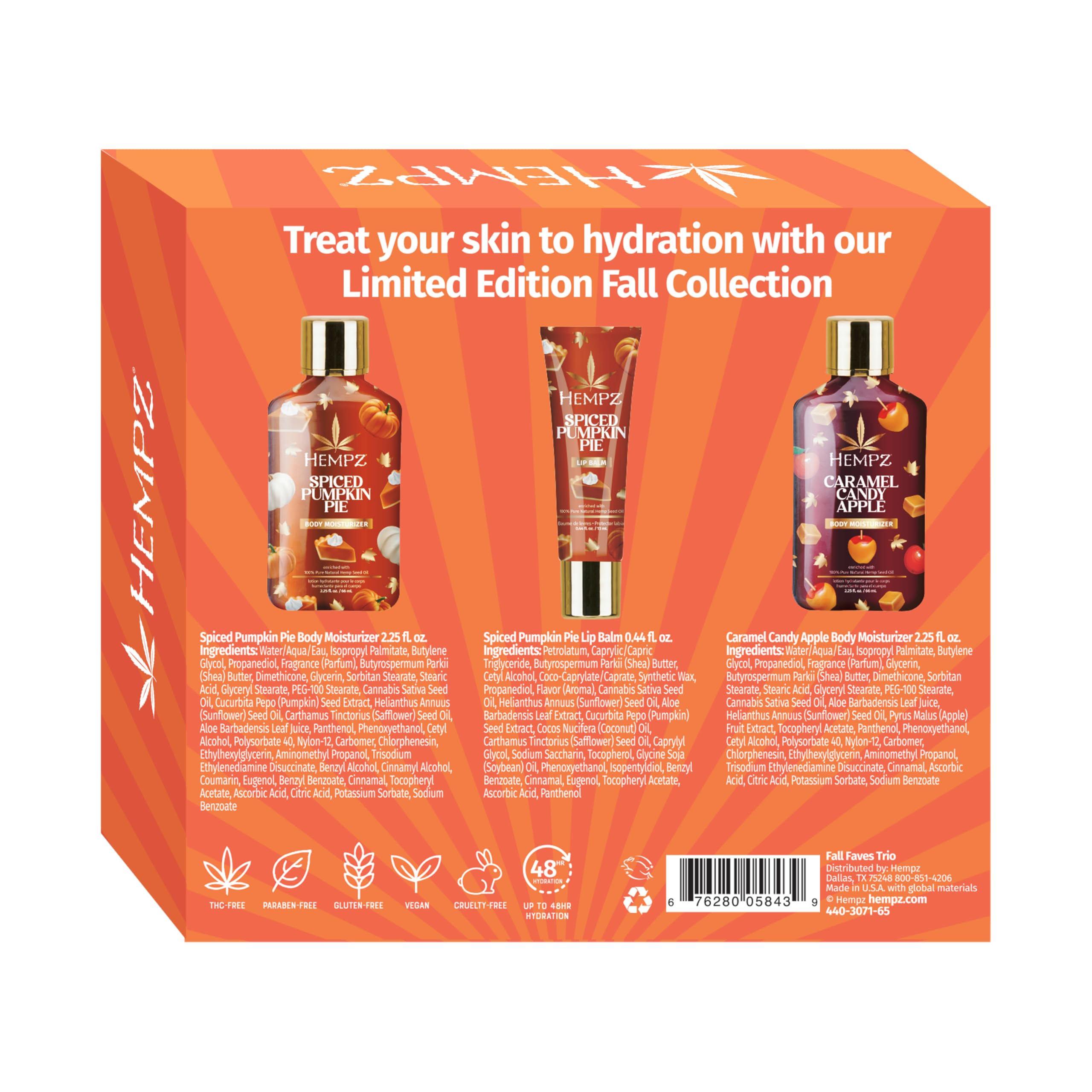 Hempz Spiced Pumpkin Pie lotion bottle close-up highlighting nourishing texture