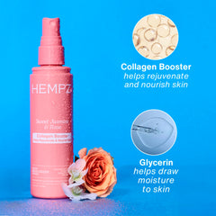 Fine mist texture from Hempz spray showing lightweight non-greasy finish