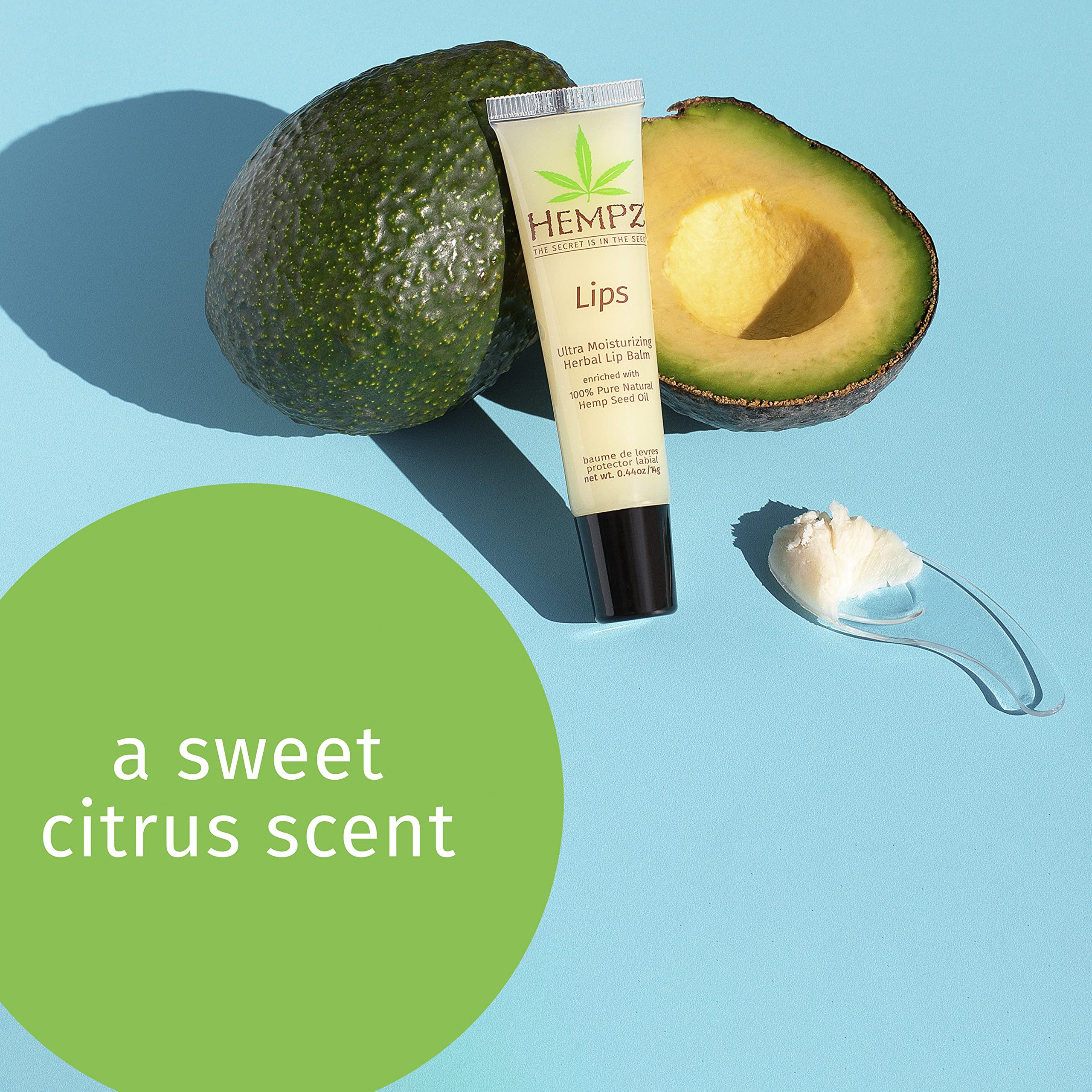 Hempz texture close-up of balm surface highlighting smooth moisturizing finish