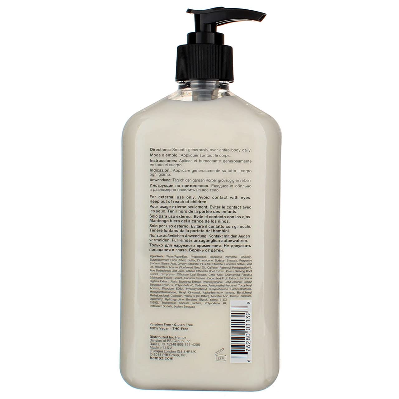 Hempz lotion texture spread on skin demonstrating smooth absorbency benefit