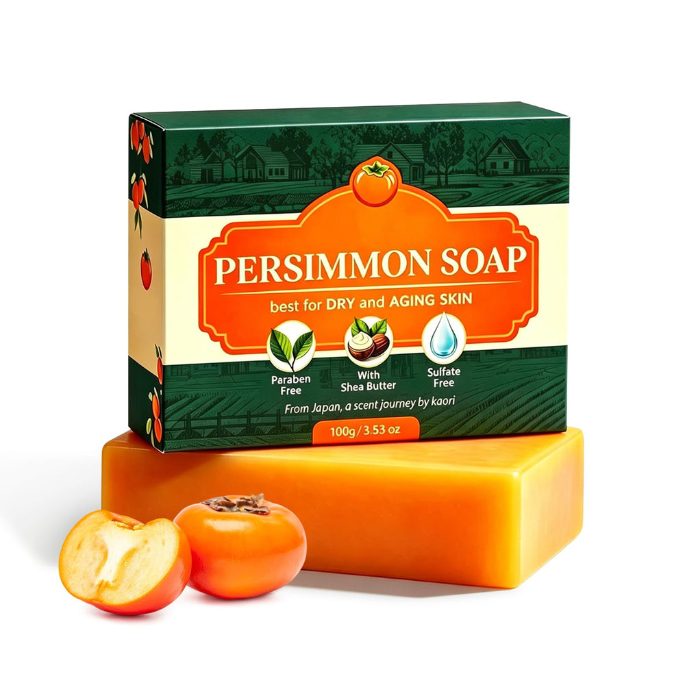 HENGRUNXIN front packaging showing persimmon soap and benefits