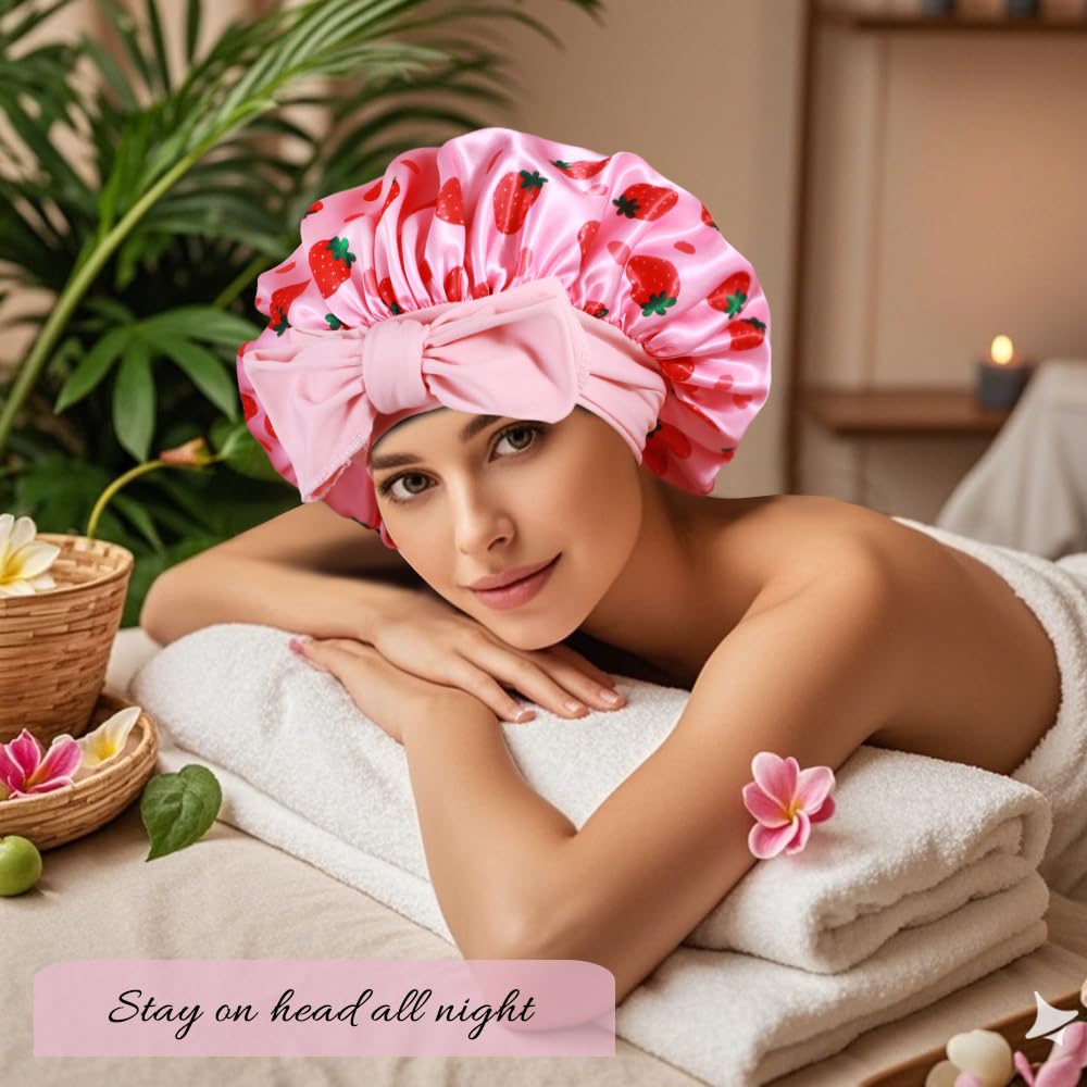 Heniho bedside lifestyle shot showing bonnet in sleep routine for preserved curls and braids