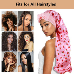 Heniho model wearing bonnet over long braids demonstrating protective fit