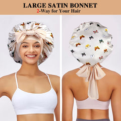 Heniho bonnet tie detail demonstrating adjustable tie for secure comfortable fit