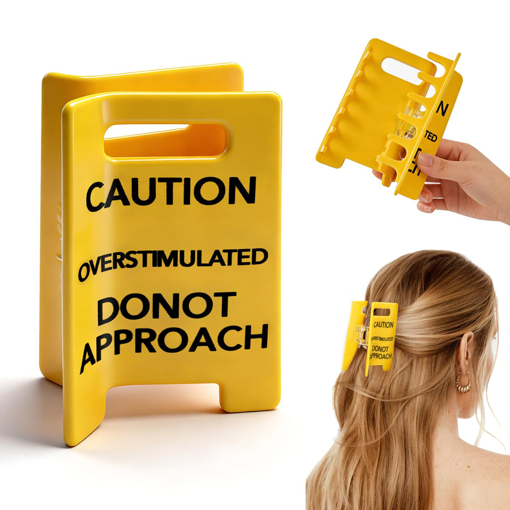 Henkgo front view of caution clip showing bold message and hold benefit
