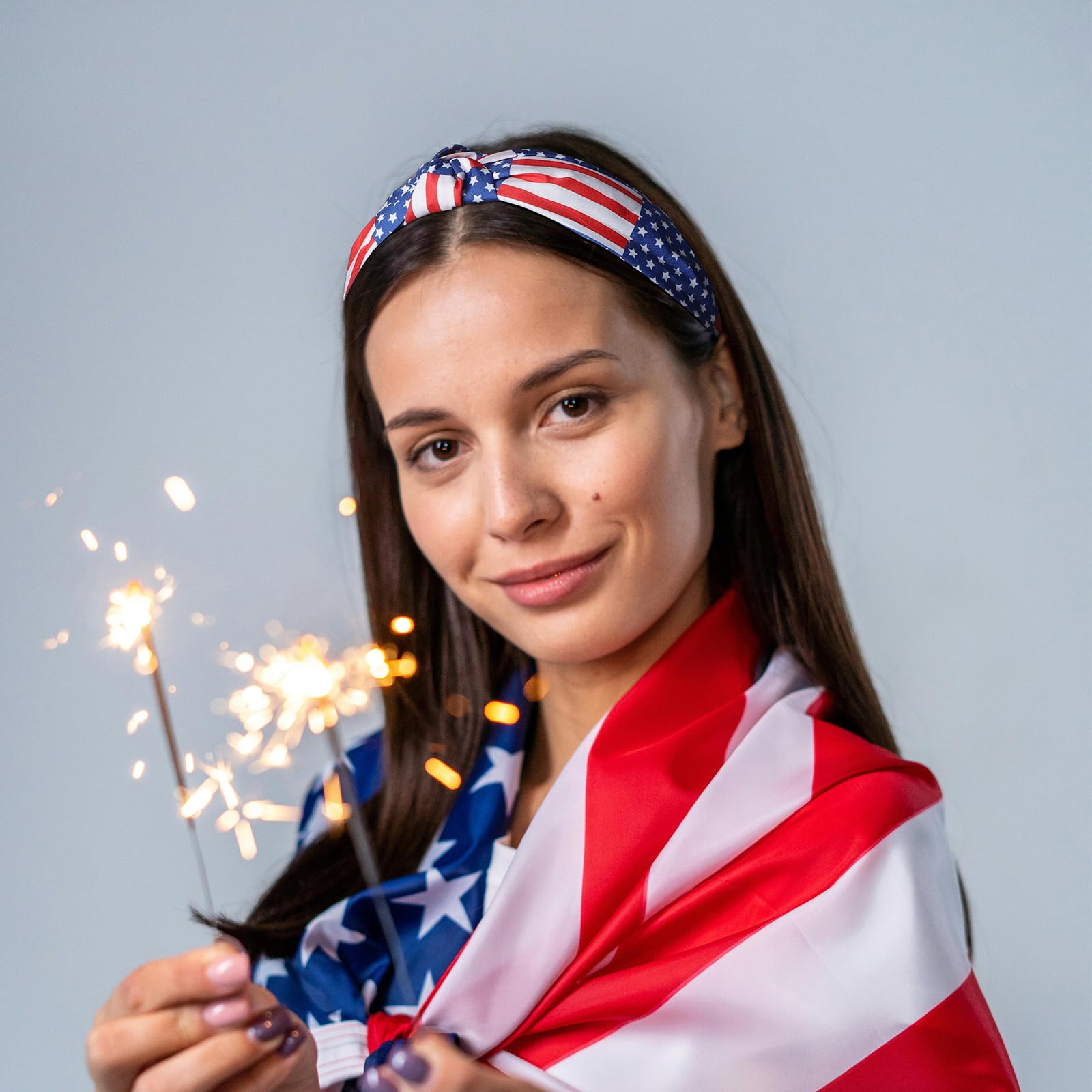 HEPOCAT fabric pattern showing red white blue flag and star print clarity