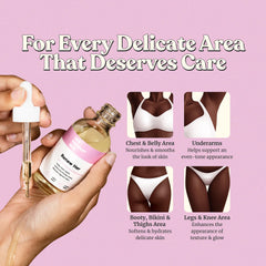 Her Fantasy Box pipette applying oil to skin for precise, soothing application