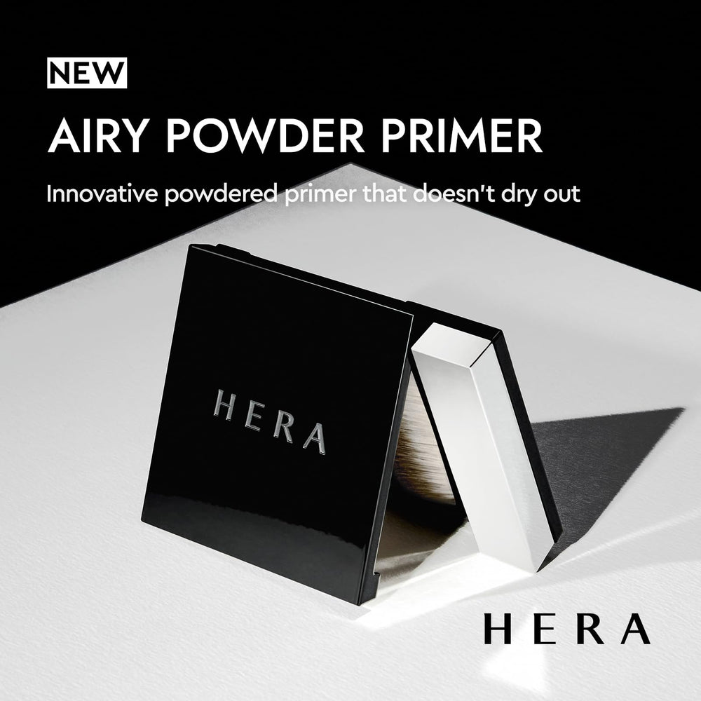 HERA airy blurring primer open with brush detail for easy application benefit