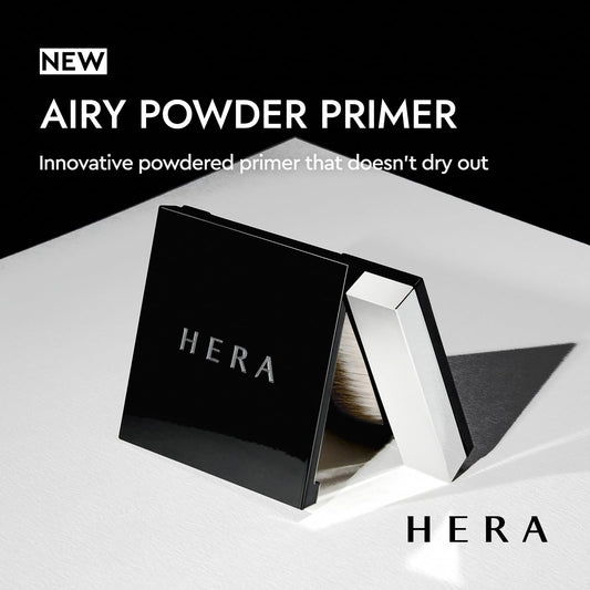 HERA airy blurring primer open with brush detail for easy application benefit