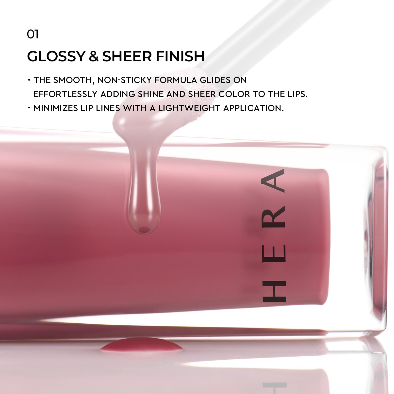 HERA FELIX on-model lips showing sun-kissed rose-berry glow and natural enhancement