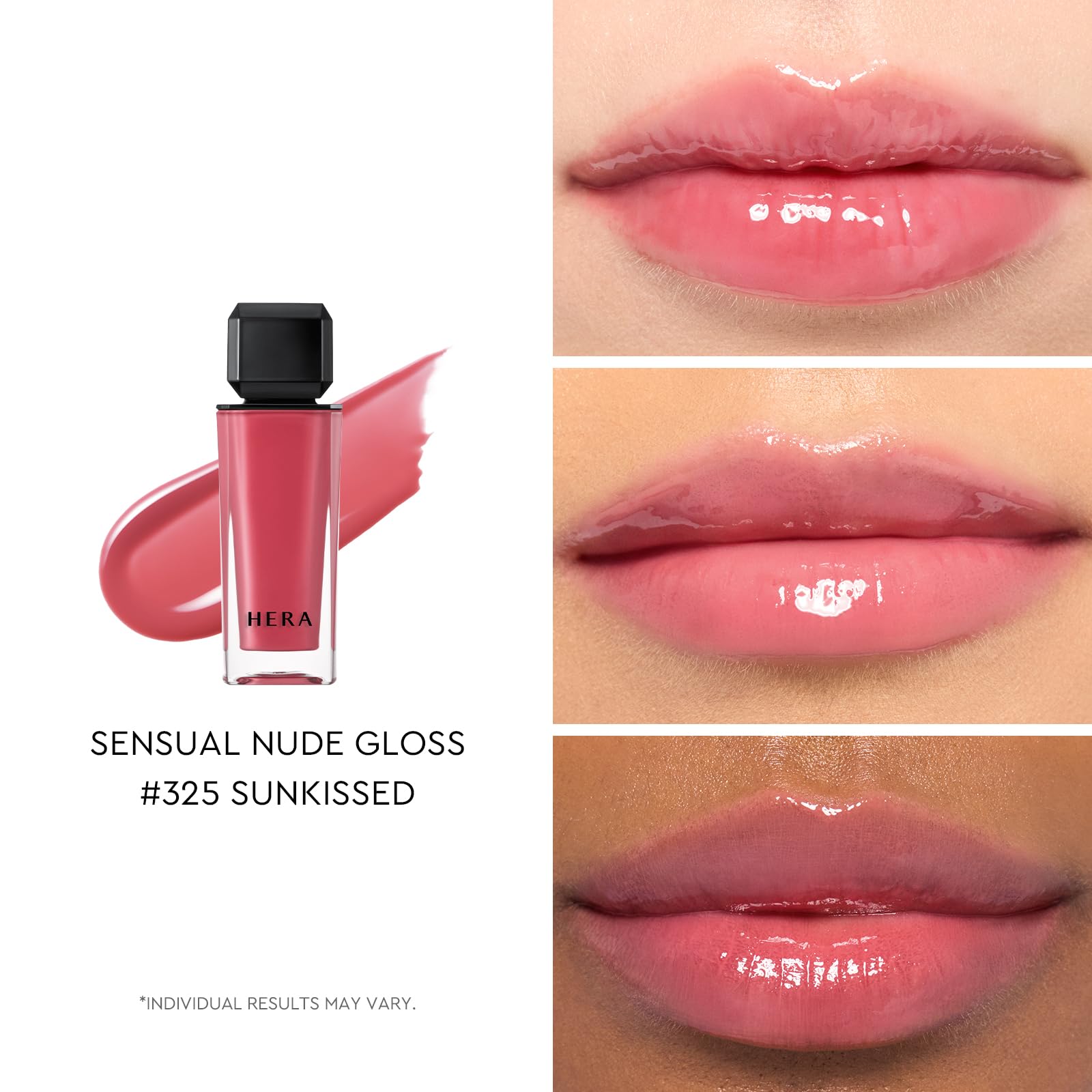 HERA FELIX texture swirl highlighting glossy finish and non-sticky hydration
