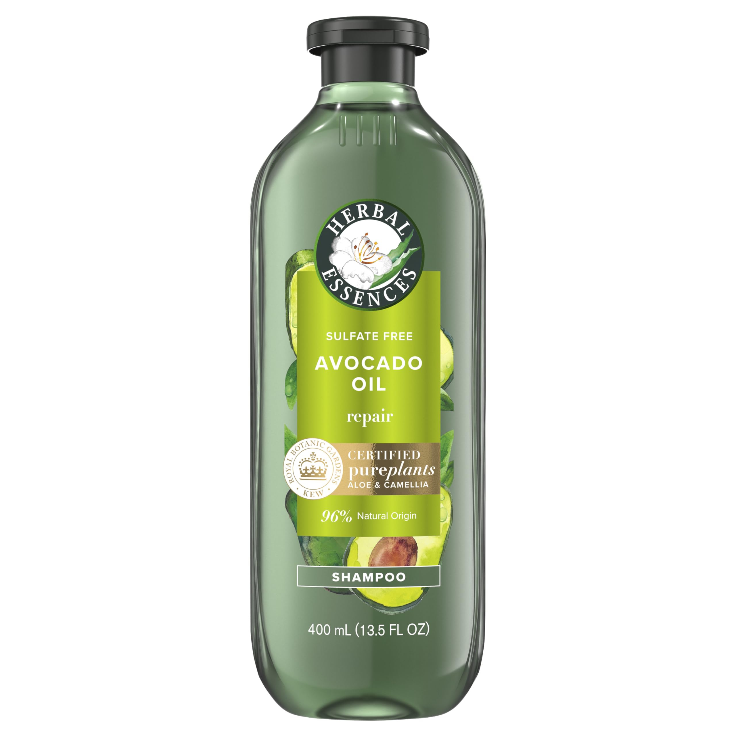 Herbal Essences front bottle showing label and benefit of repair