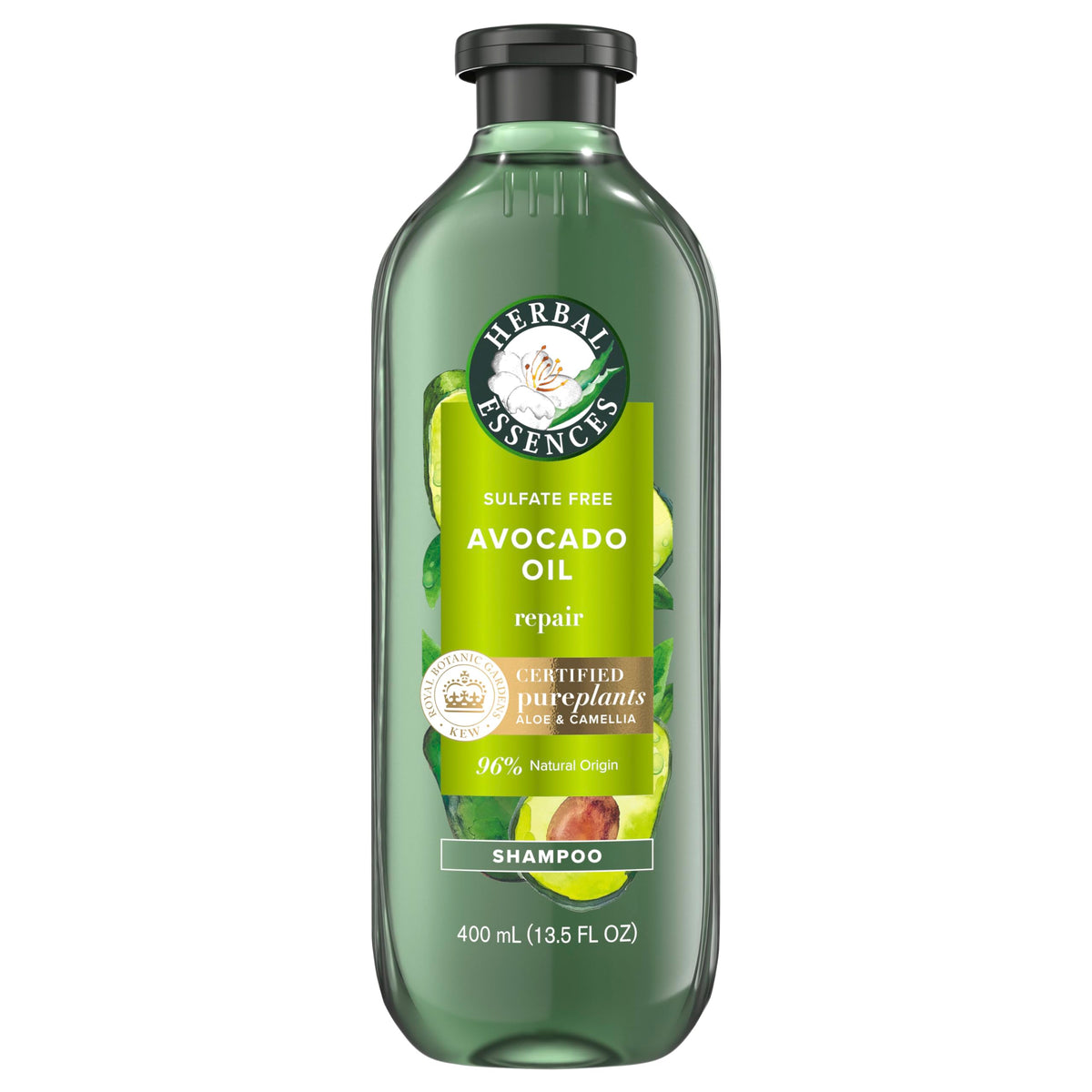 Herbal Essences front bottle showing label and benefit of repair