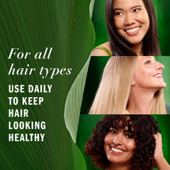 Herbal Essences before and after ends showing reduced frizz and shine