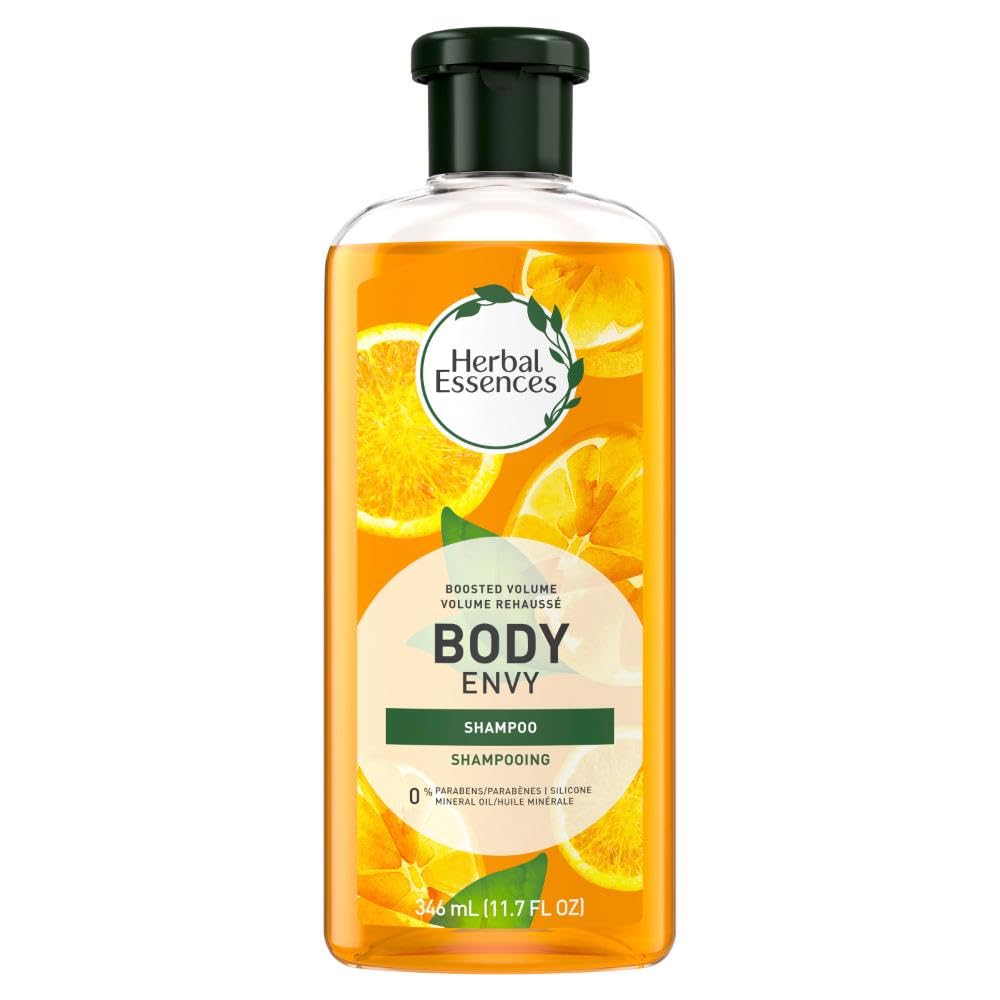 Herbal Essences Body Envy front bottle showing label and recyclable claim for clarity