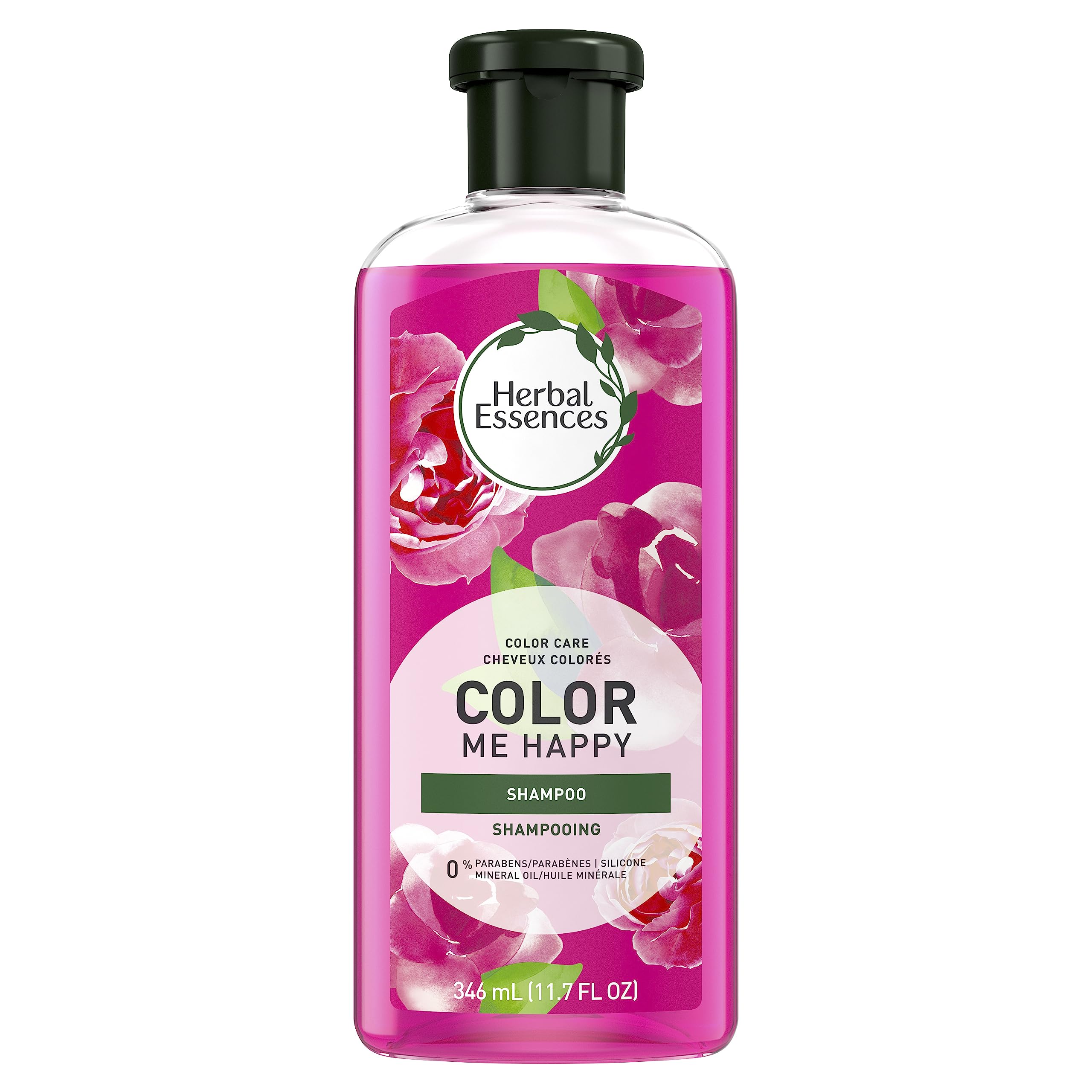 Herbal Essences front bottle showing product and bright color protection