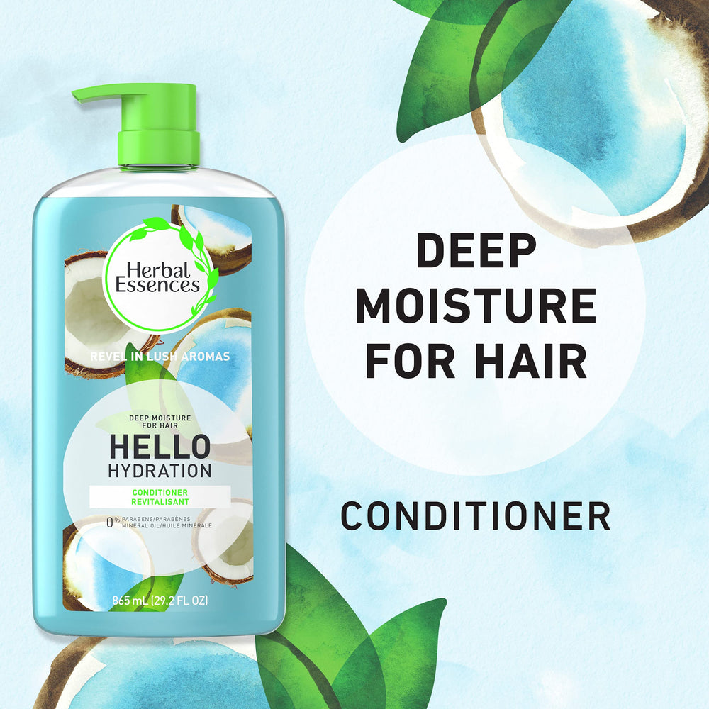 Herbal Essences conditioner cream being poured illustrating detangling benefit