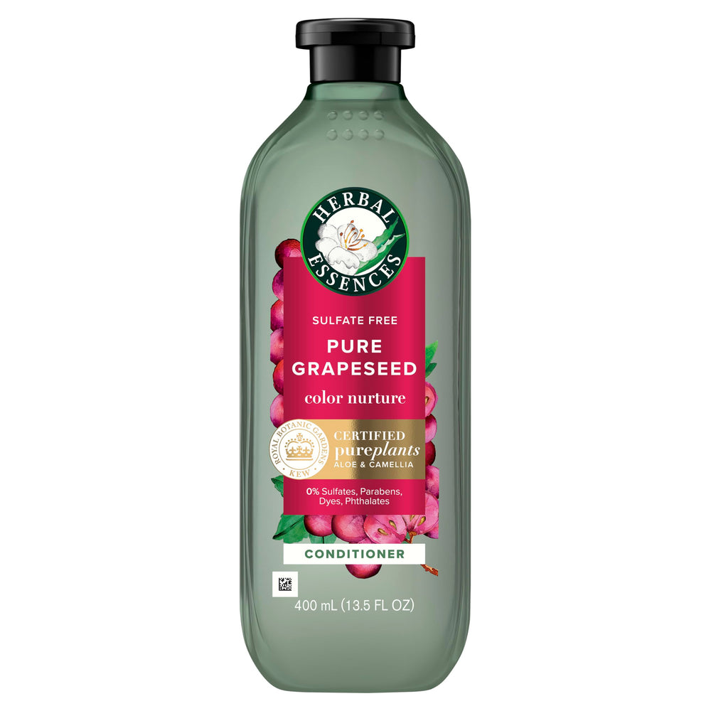 Herbal Essences front packaging showing 13.5 fl oz bottle and label benefits