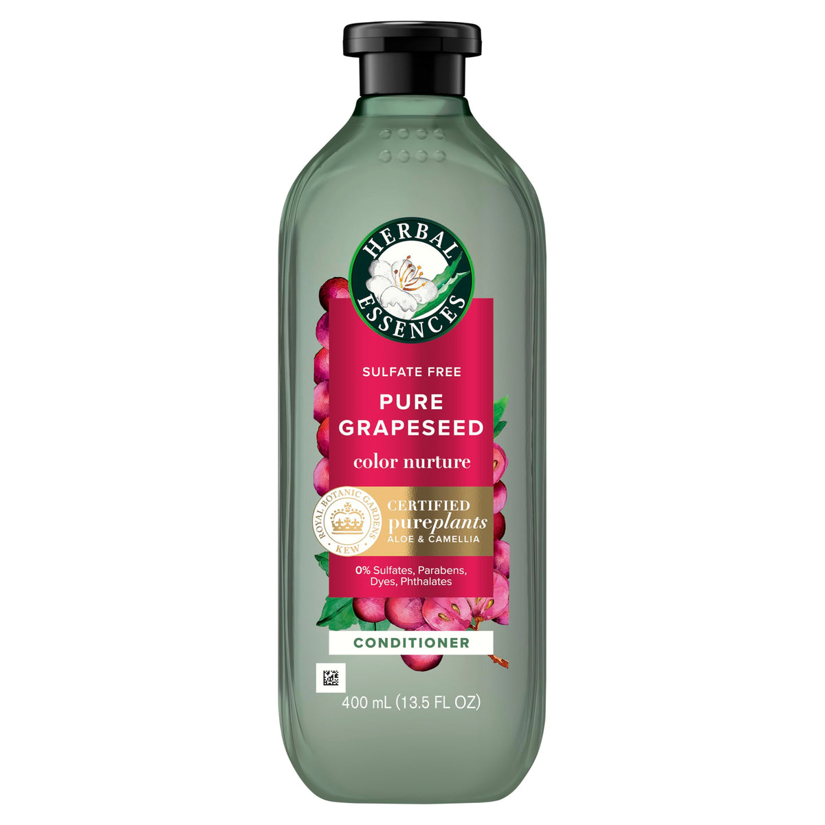 Herbal Essences front packaging showing 13.5 fl oz bottle and label benefits