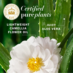 Herbal Essences with aloe leaf illustrating soothing hydration benefit