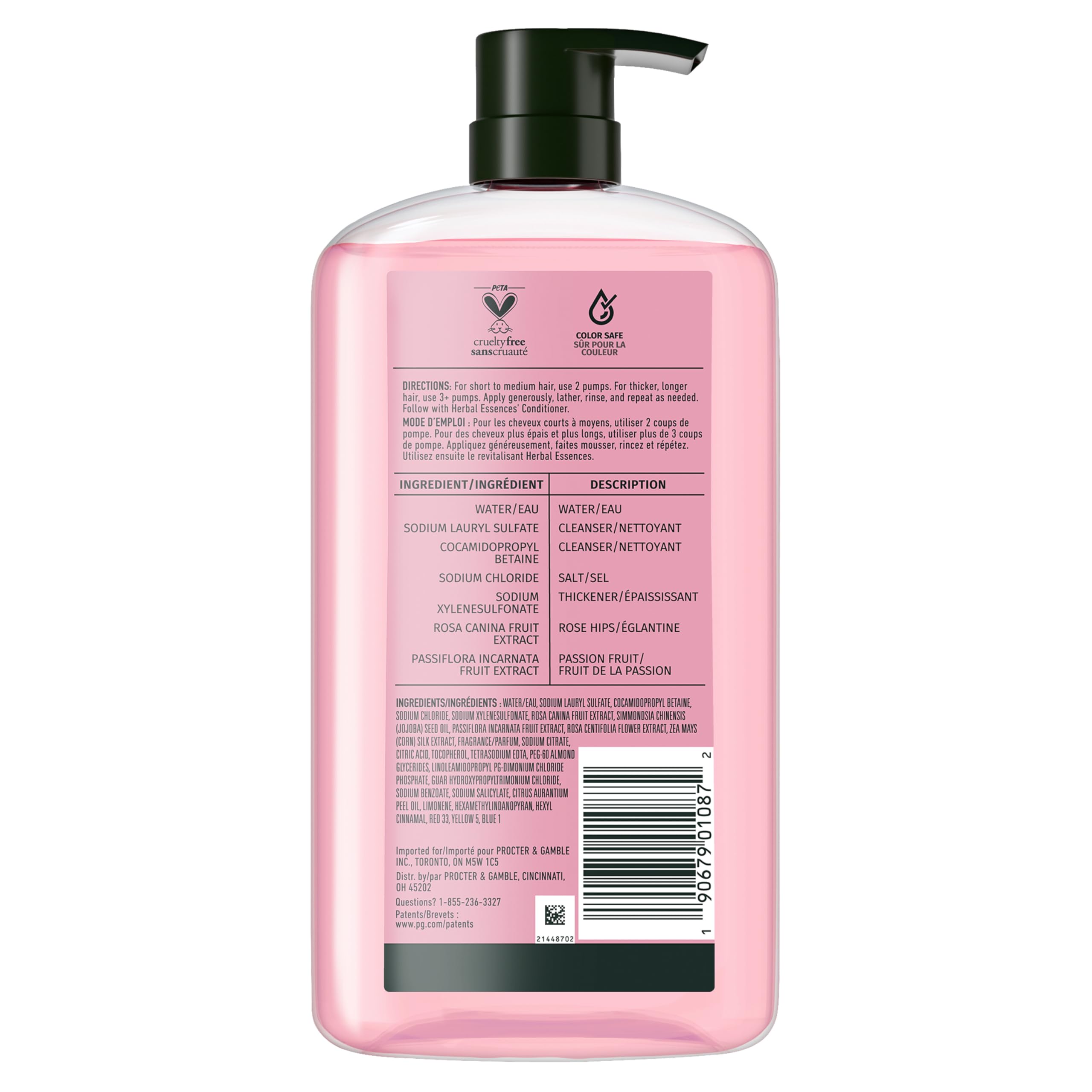 Herbal Essences bottle staged in bathroom lifestyle scene conveying fragrant, shiny results
